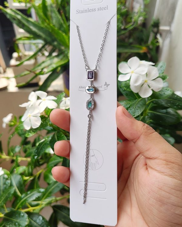Multicolour Gem Y-Lariat Aliban - Sira Elegance