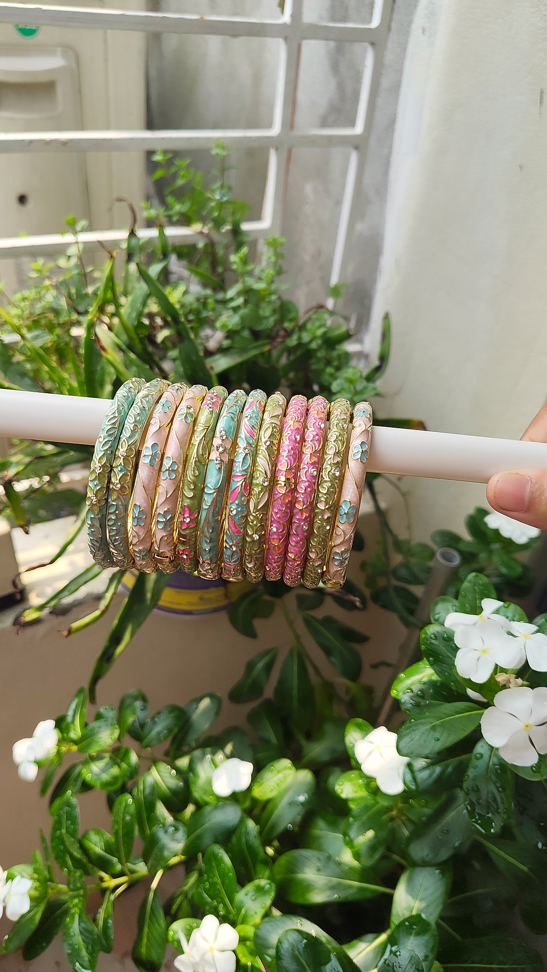 Meena Glass Bangle Set - Image 2