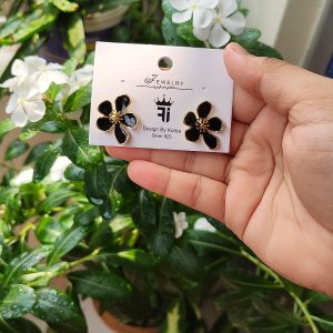 Noir Flower Studs