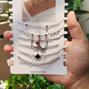 Silver Cascade Bracelet Set